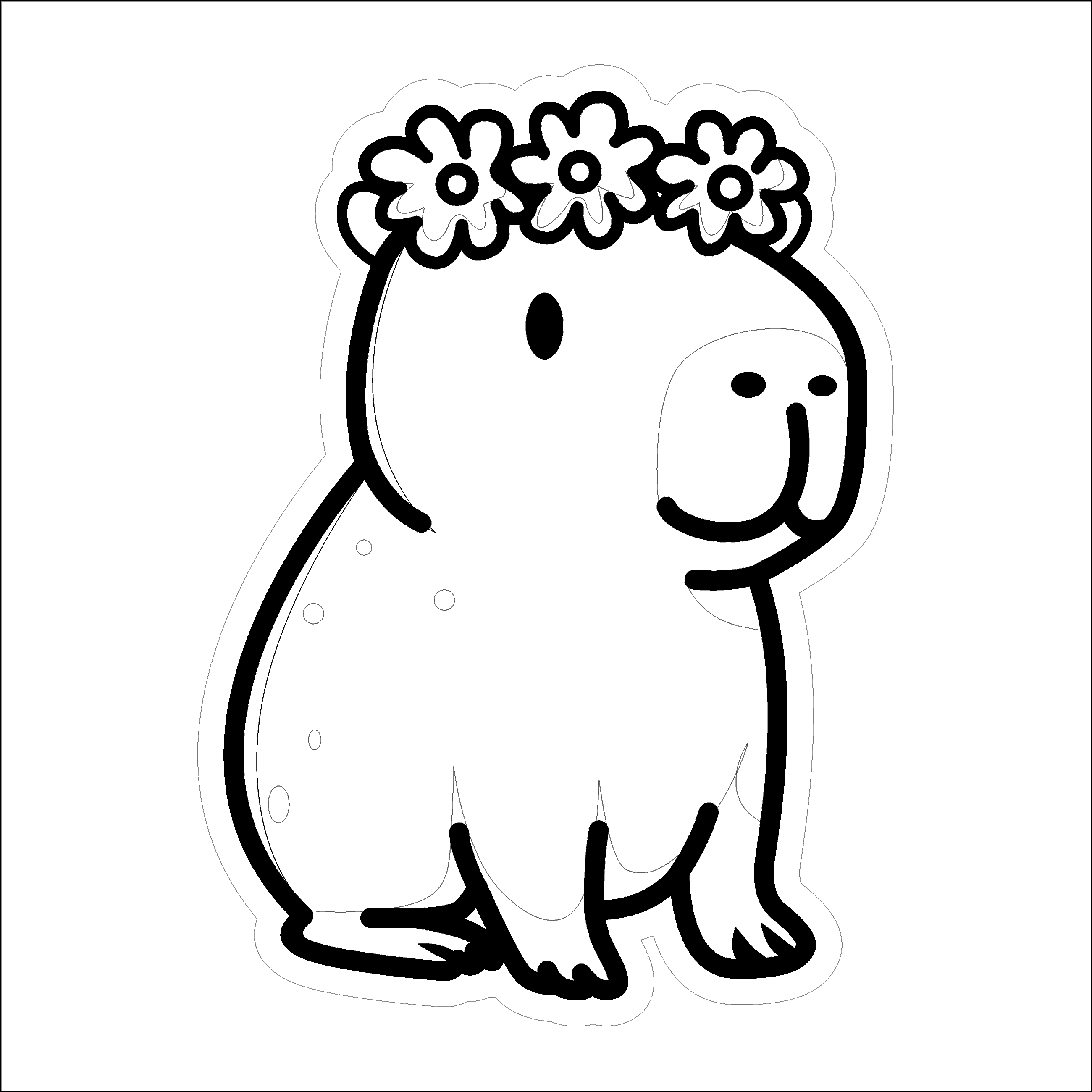 Capibara-flor-cabeza